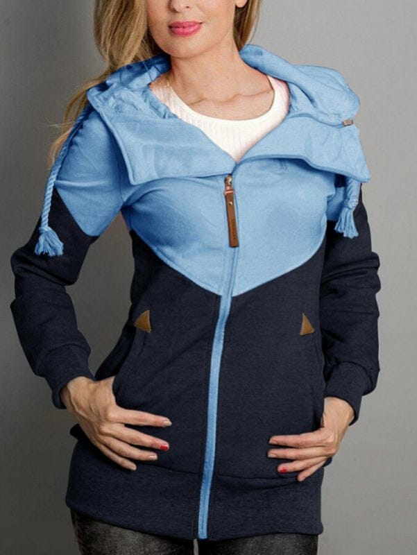 jaqueta feminina azul marinho hoodie 2